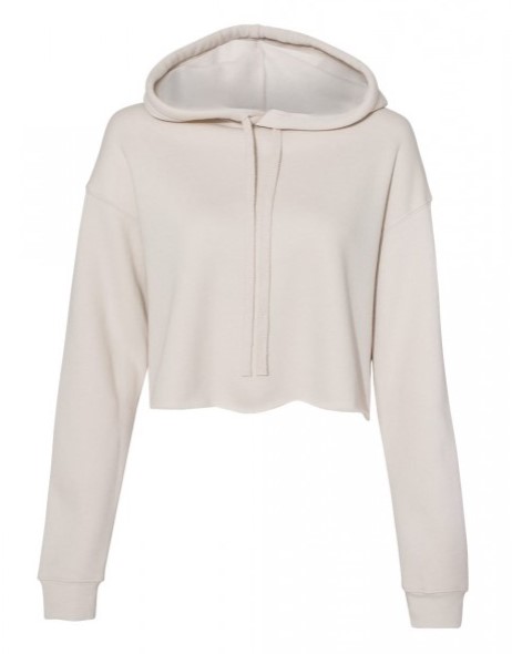 Wholesale BELLA + CANVAS - Women's Cropped Fleece Hoodie - 7502 in heather dust for Bulk Apparel's What to Wear based on Your Favorite Pokemon blog