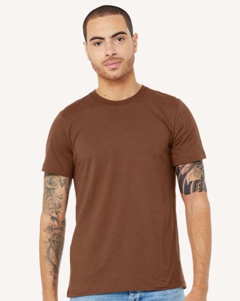 wholesale BELLA + CANVAS - Unisex Jersey Tee - 3001 in heather brown from BulkApparel.com