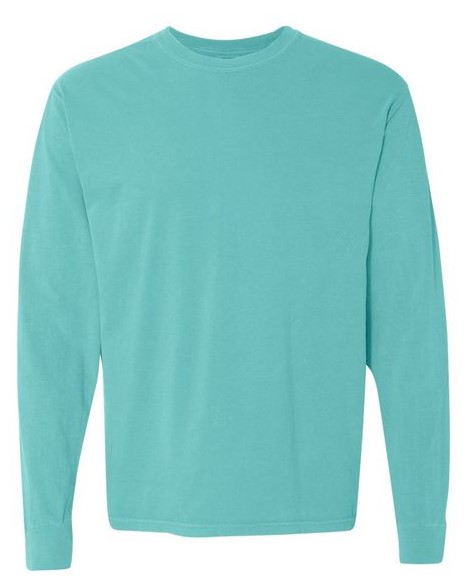 wholesale Comfort Colors - Garment-Dyed Heavyweight Long Sleeve T-Shirt - 6014 in lagoon for bulkapparel blog on what to wear based on your favorite pokemon.