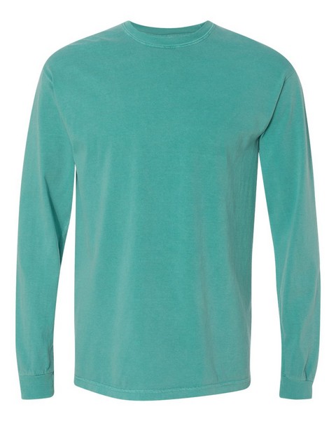 Bulk Apparel wholesale Comfort Colors - Garment-Dyed Heavyweight Long Sleeve T-Shirt - 6014 Seafoam for the Color Palette of the Month blog