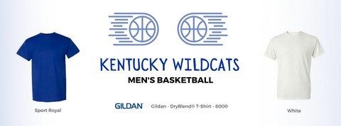 Kentucky WildCats men's basketball colors wholesale Gildan G800 8000 DryBlend T-shirt for Bulk Apparel's Rep your team for March Madness 2021 blog