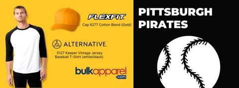 Pittsburgh Pirates baseball opening day wholesale alternative baseball t-shirt Flexfit cotton cap BulkApparel