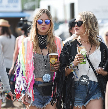 Cutoff shorts fashion at festivals