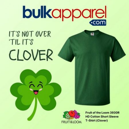 March t-shirt color palette clover t-shirt Fruit of the Loom 3930R HD cotton by Bulk Apparel wholesaler 
