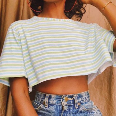 Crop it like it's hot DIY oversized cropped tee by Bulk Apparel wholesaler.