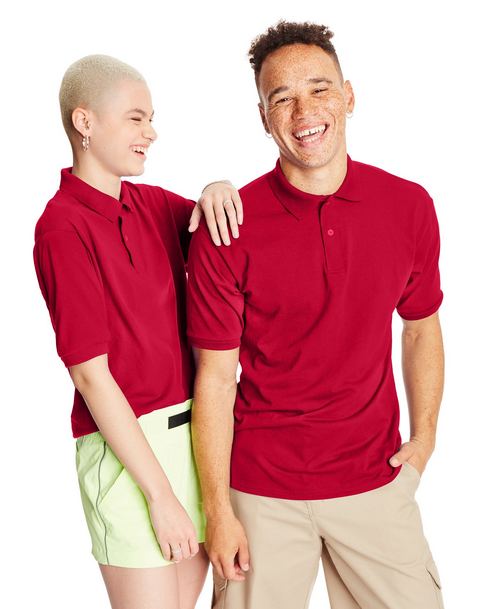 Wholesale Hanes Men's Cotton-Blend EcoSmart® Jersey Polo from BulkApparel 