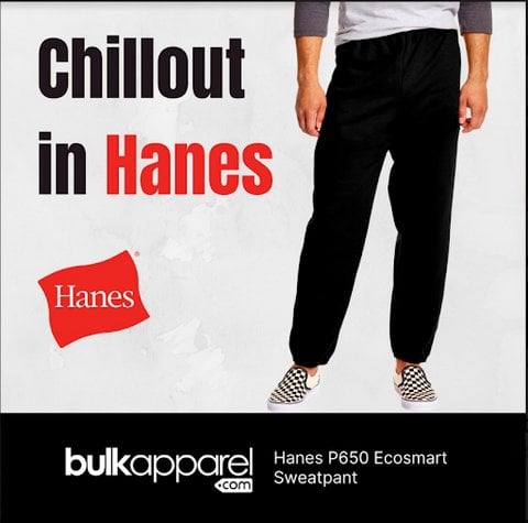 Brand Highlight: Hanes P650 EcoSmart sweatpants from BulkApparel wholesale clothing distibutor.