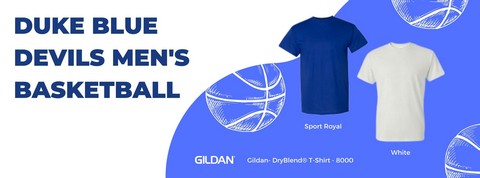 Duke Blue Devils men's basketball colors wholesale Gildan 8000 DryBlend T-shirt BulkApparel