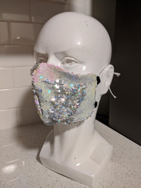 DIY sequin face mask
