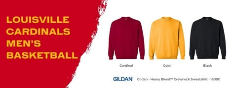 Louisville Cardinals men's basketball colors wholesale Gildan 18000 G180 heavy blend crewneck sweatshirt BulkApparel