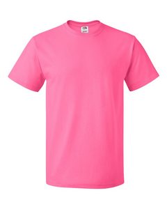 Wholesale Fruit of the Loom HD Cotton Short Sleeve T-Shirt 3930R in Neon Pink for Bulk Apparel's Color Palette of the Month: February