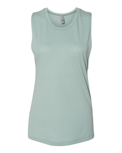 Wholesale Next Level Women’s Festival Muscle Tank 5013 in stonewash green from BulkApparel, the #1 wholesale blank apparel distributor.