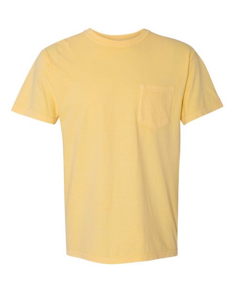 Wholesale blank Comfort Colors - Garment-Dyed Heavyweight Pocket T-Shirt - 6030 butter BulkApparel wholesaler