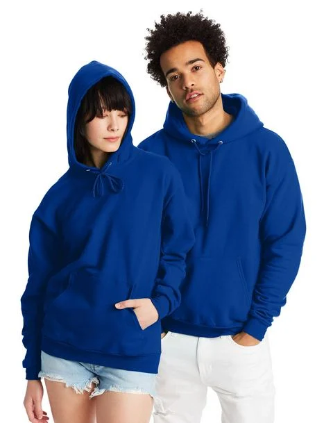 wholesale Hanes ComfortBlend® EcoSmart® Pullover Hoodie Sweatshirt in deep royal blue from blank apparel distributor Bulk Apparel 