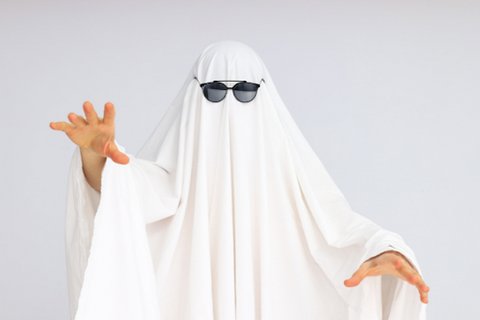 Spooktacular DIY Costume Ideas For Halloween featuring the Classic Ghost using basic apparel. 