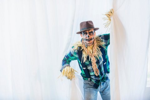 DIY Scarecrow Halloween Costume using Bulk Apparel blank wholesale basics