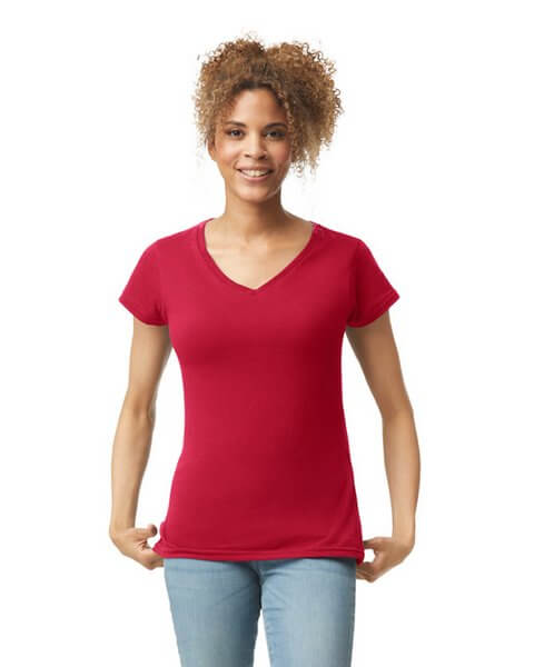 Wholesale Gildan 64V00L Softstyle Women's V-Neck T-Shirt by BulkApparel. 