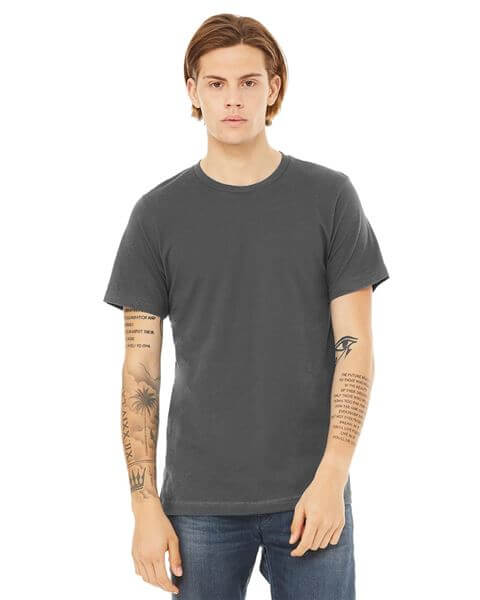 Statement shirts are the perfect graphic tee trends for 2024. To make the perfect statement tee start with a high-quality wholesale blank shirt like this Bella Canvas 3001 T-Shirt Unisex Short Sleeve. 