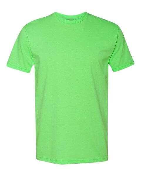 Neon shirts and hoodies featuring this wholesale Next Level 6210 Premium Fitted CVC Crew in neon green. 