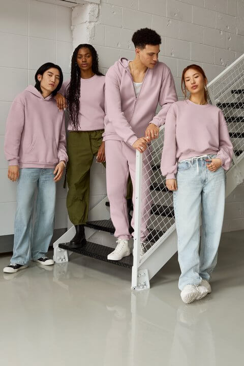 Wholesale American Apparel RF497 ReFlex Fleece Full-Zip Hoodie and the American Apparel RF498 ReFlex Fleece Hoodie. 