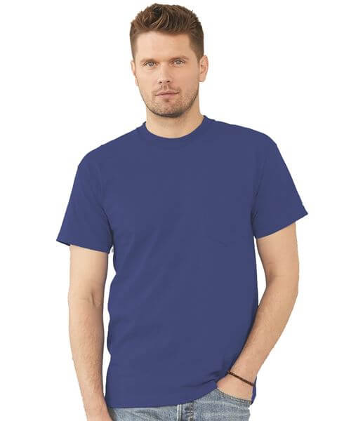 Wholesale Bayside 7100 USA-Made Short Sleeve T-Shirt with a Pocket