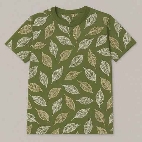 Olive t-shirt and white or tan print color combo.