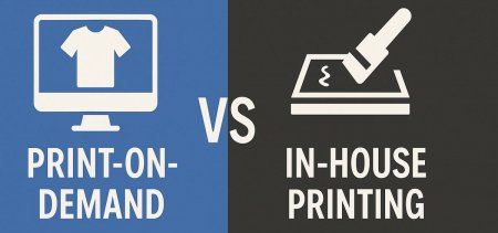 Pros and cons of print-on-demand vs in-house printing for custom apparel brands.
