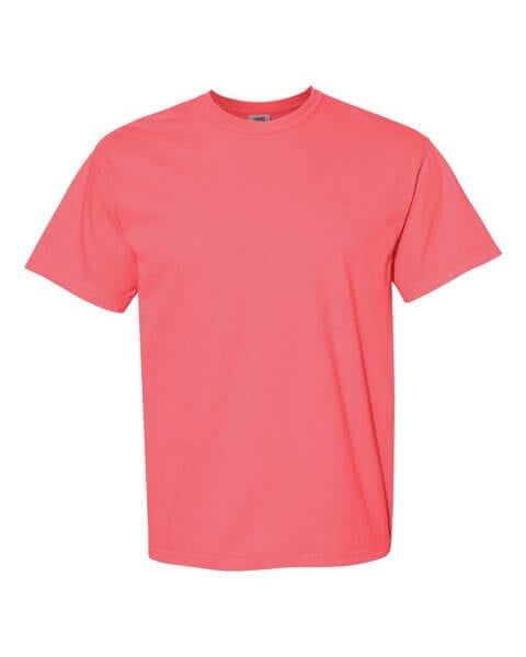 Wholesale Comfort Colors 1717 Garment Dyed Heavyweight Ringspun Short Sleeve Shirt in watermelon from bulkapparel.com.