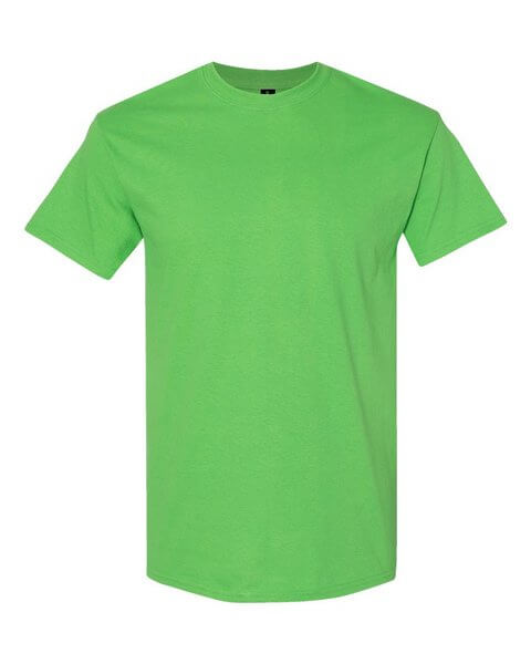 Wholesale G500 Gildan T-Shirt 5000 Heavy Cotton 5.3oz in electric green. 