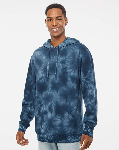 Wholesale Independent Trading Co. PRM4500TD Unisex Midweight Tie-Dyed Hooded Sweatshirt from BulkApparel.