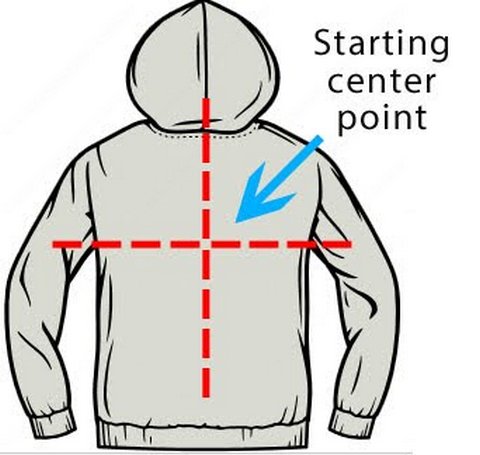 Centering graphic for perfect hoodie printing