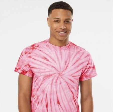 Dyenomite wholesale apparel 200CY Cyclone Pinwheel Short Sleeve T-Shirt from BulkApparel. 