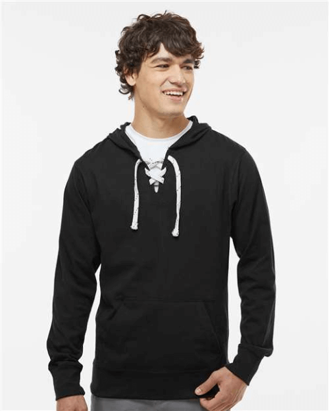 J. America 8231 Sport Lace Jersey Hooded Pullover T-Shirt
