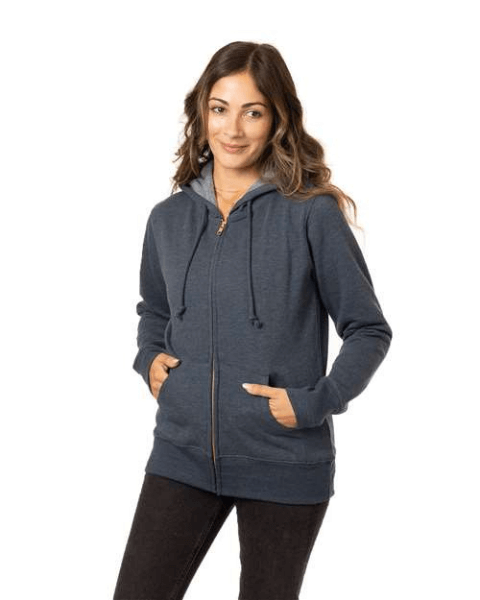 econscious EC4580 Ladies' Heathered Full-Zip Hooded Sweatshirt