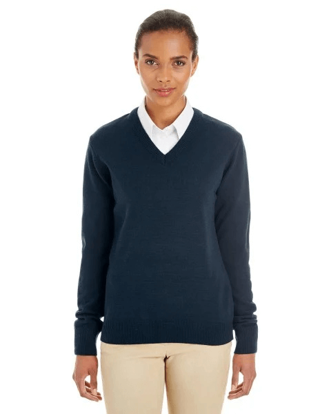 harriton m420w ladies' pilbloc v-neck sweater