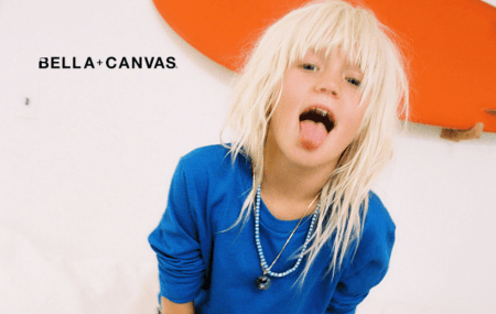 Bella + Canvas kids three quarter sleeve from BulkAppare